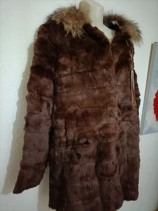 Chaqueta de piel marrón mujer