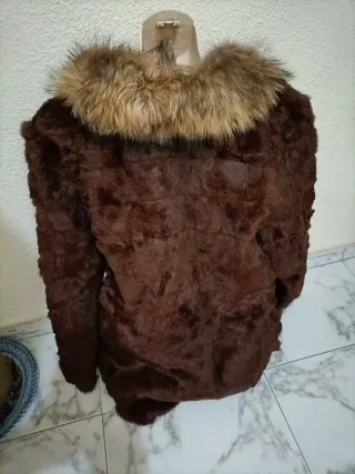 Chaqueta de piel marrón mujer