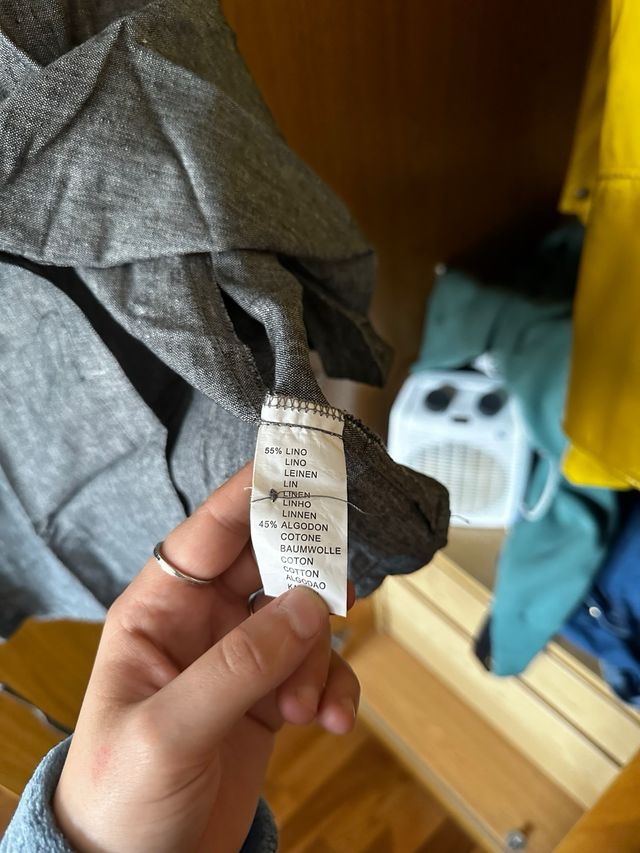 Camisa lino gris mujer nueva con etiquetas talla L
