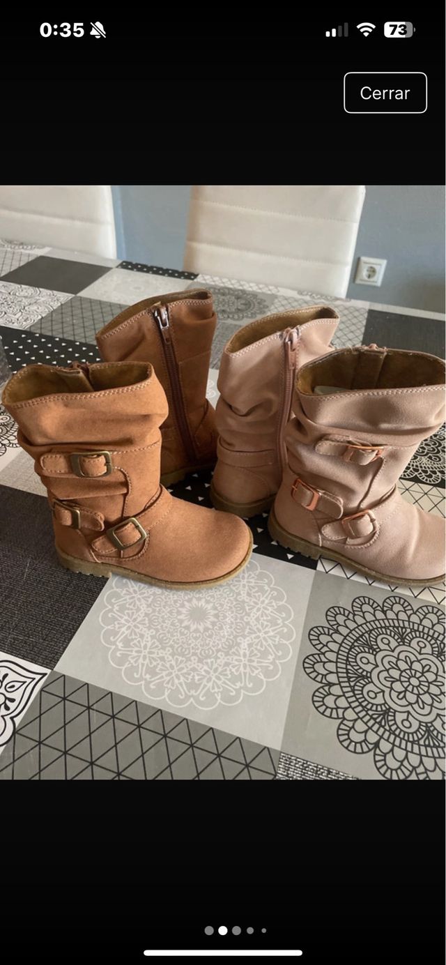 Pack 2 Botas Niña Camel y Rosa