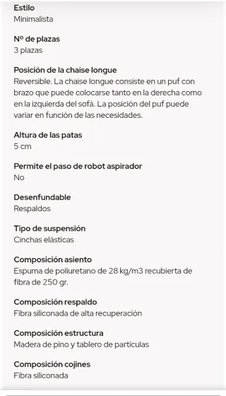 Sofá Chaise Longue Reversible Banak MOA