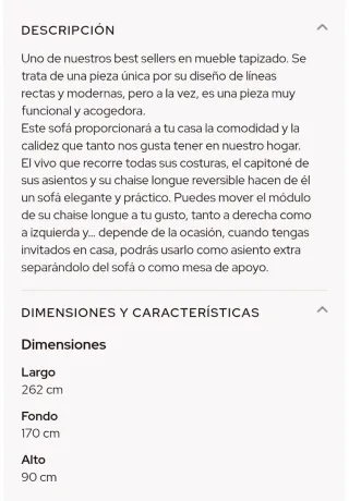 Sofá Chaise Longue Reversible Banak MOA