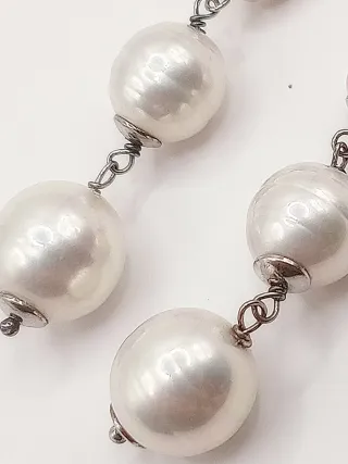 Orecchini pendenti donna perle bianche