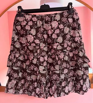 Falda estampada volantes Talla L
