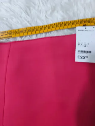 Falda rosa invierno tela gruesa talla 40