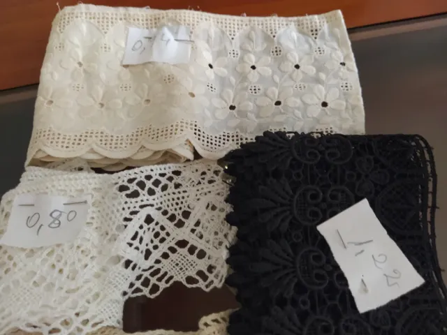 Lotes de rendas e franjas