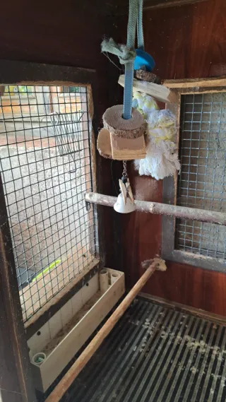 Jaula para mascotas madera y metal