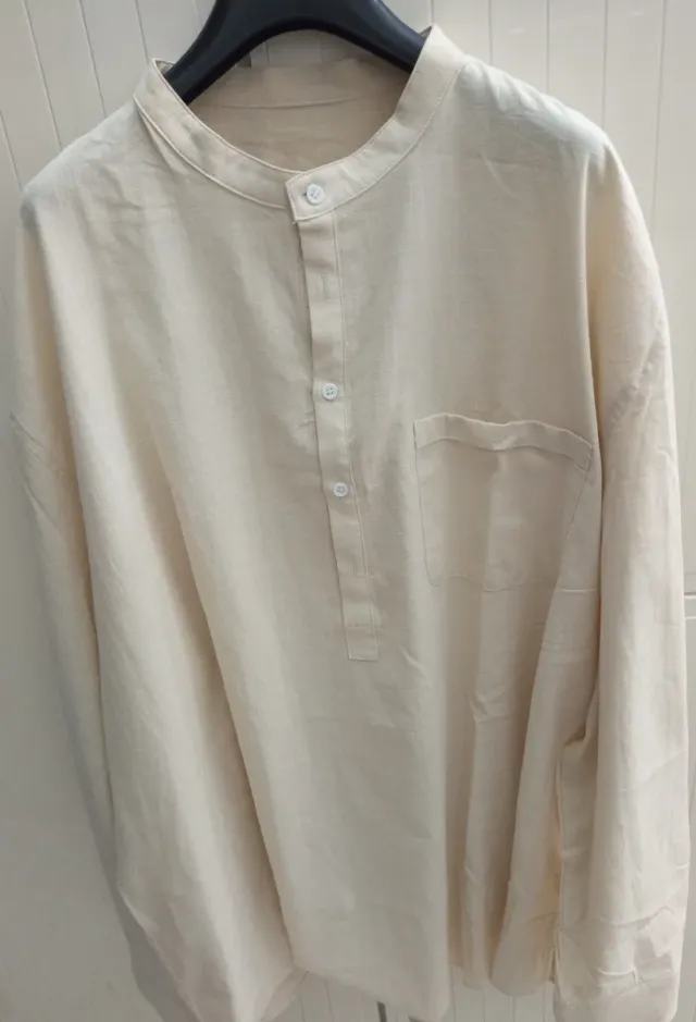 Camicia uomo 100% cotone beige 6XL