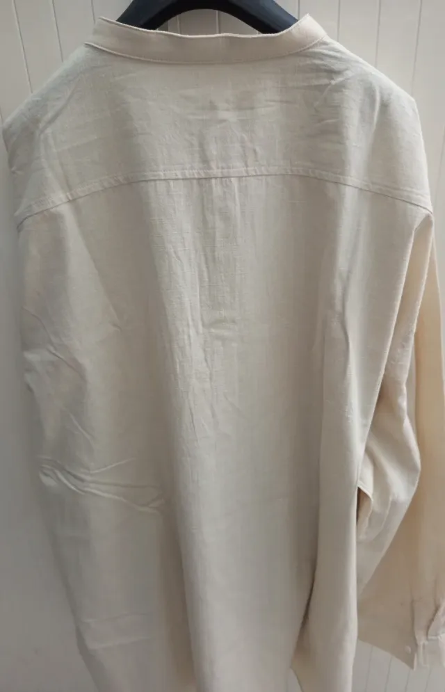 Camicia uomo 100% cotone beige 6XL