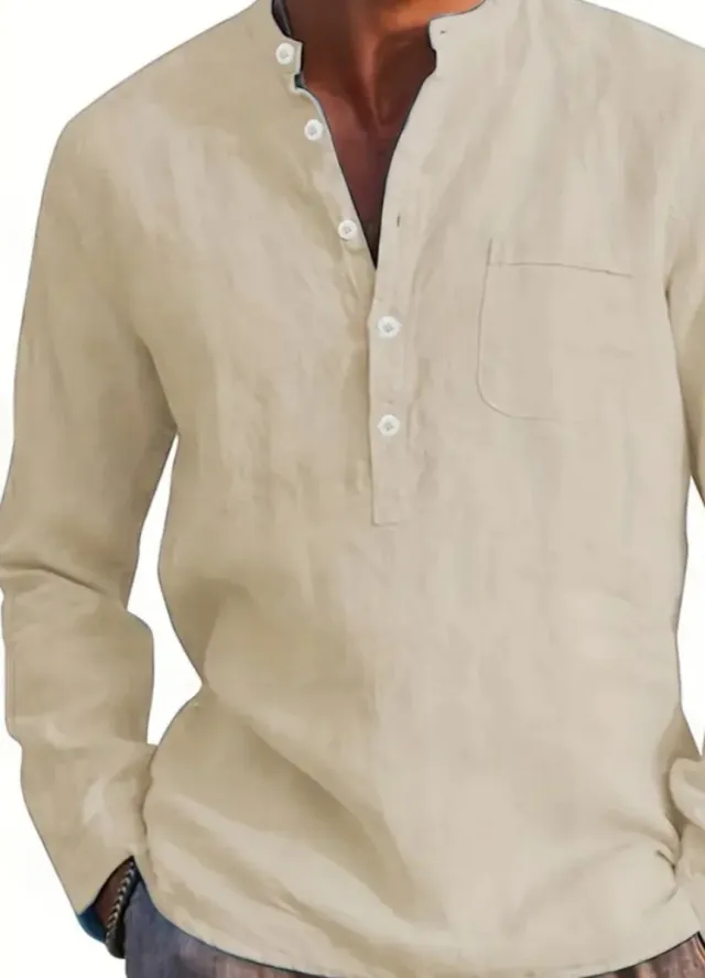 Camicia uomo 100% cotone beige 6XL