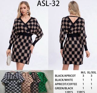 Vestido ASL-21 Beige y Negro rosa