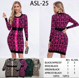 Vestido ASL-21 Beige y Negro rosa