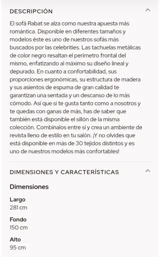 Sofá Chaise Longue Banak modelo Rabat Beige