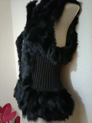 Chaleco piel conejo mujer