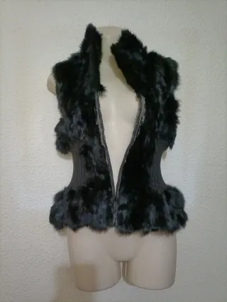 Chaleco piel conejo mujer