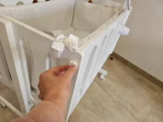 Minicuna colecho madera con ruedas