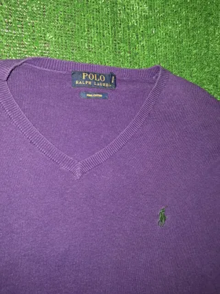 Maglione Polo Ralph Lauren Viola V-Neck