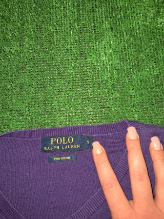 Maglione Polo Ralph Lauren Viola V-Neck