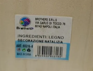 Decorazione Natalizia Pupazzo di Neve in Legno