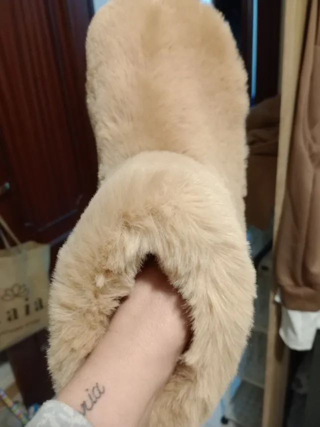 Zapatillas Botas Peludas Beige Marrón,tex 39