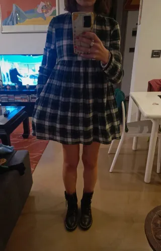 Vestito Zara a quadri verde