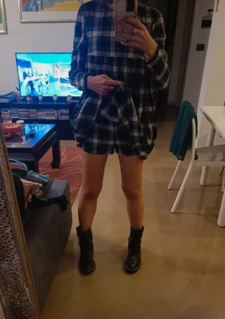 Vestito Zara a quadri verde