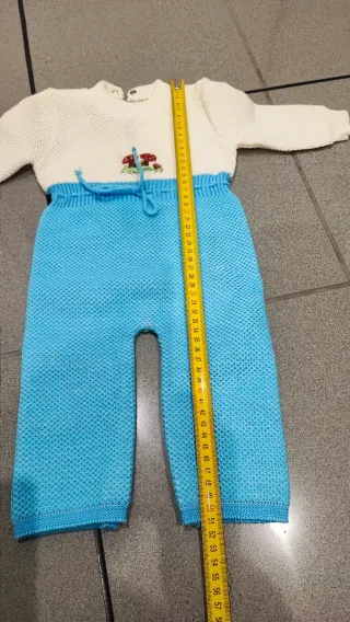 Vestito neonato maglia bianco e blu