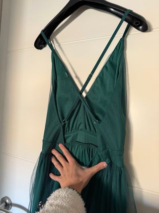 Vestido largo verde para graduación o evento