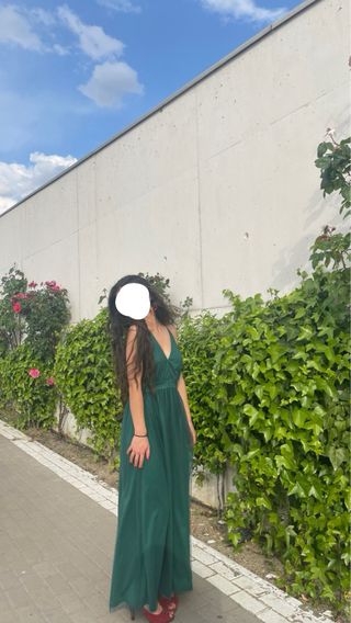 Vestido largo verde para graduación o evento