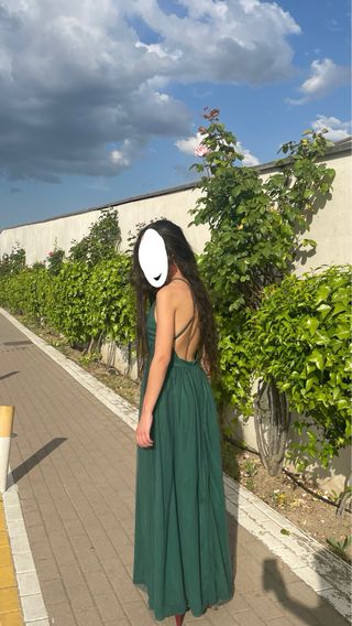 Vestido largo verde para graduación o evento