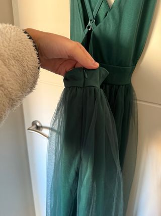 Vestido largo verde para graduación o evento