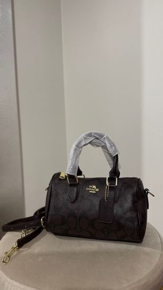 Mala Coach Castanho Dourado