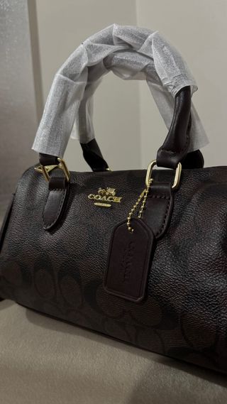 Mala Coach Castanho Dourado