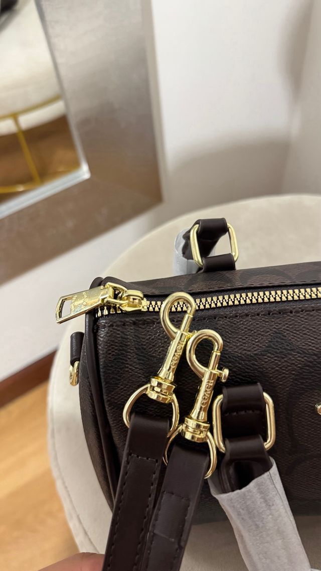 Mala Coach Castanho Dourado