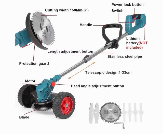 Tagliaerba a batteria con ruote