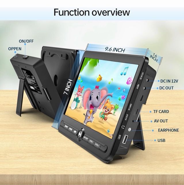 Lettore DVD USB portatile per auto, confezione da 2