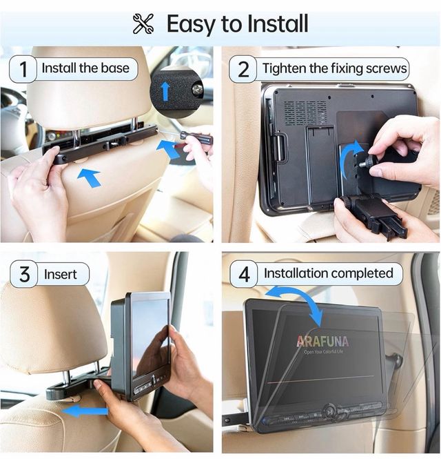 Lettore DVD USB portatile per auto, confezione da 2