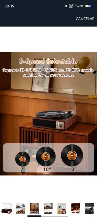 Giradischi vinile vintage Bluetooth