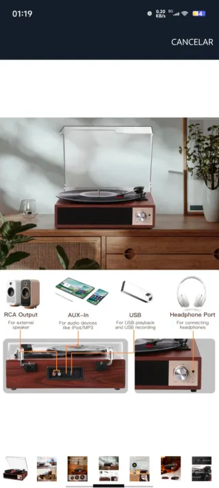 Giradischi vinile vintage Bluetooth