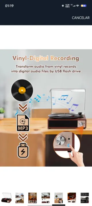 Giradischi vinile vintage Bluetooth