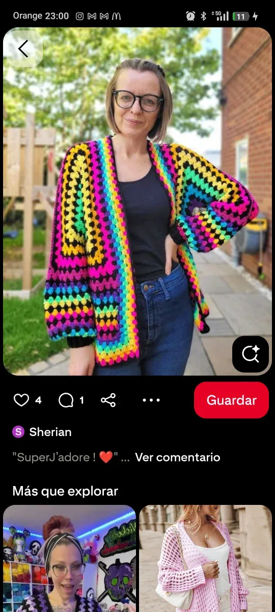Cárdigan Crochet Multicolor Talla Única