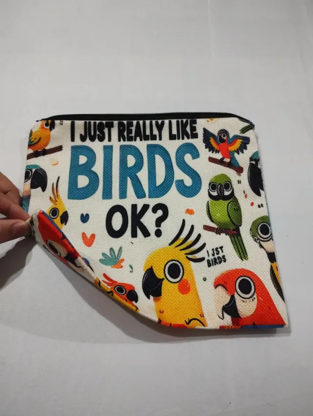 Neceser multiusos con estampado de aves