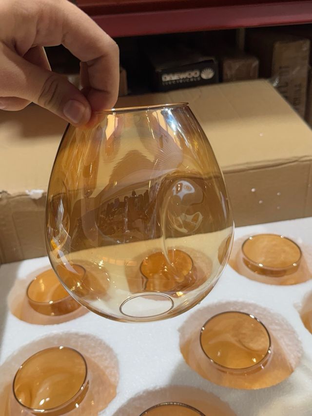 Lampada a sospensione 10 sfere in cristallo dorato