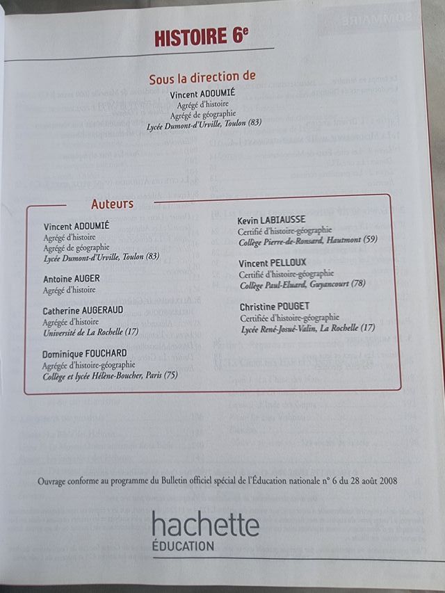 Histoire géographie 6e