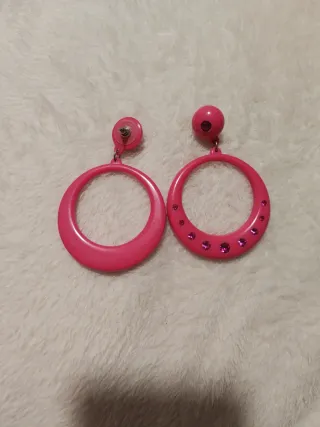 Pendientes Flamenca Aro Rosa con Brillantes