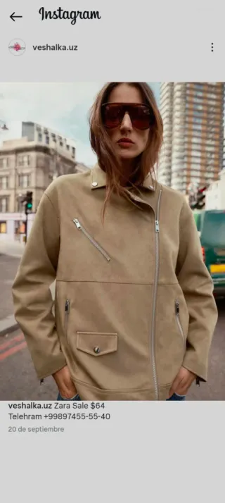 Chaqueta Zara Ante Mujer Beige