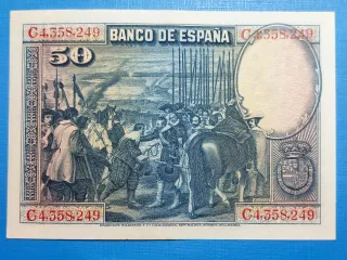 Lote 2 Billetes 50 y 1 Peseta 1928 y 1953