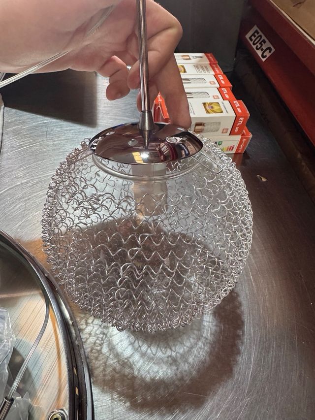 Lampada a sospensione a 10 sfere in cristallo design