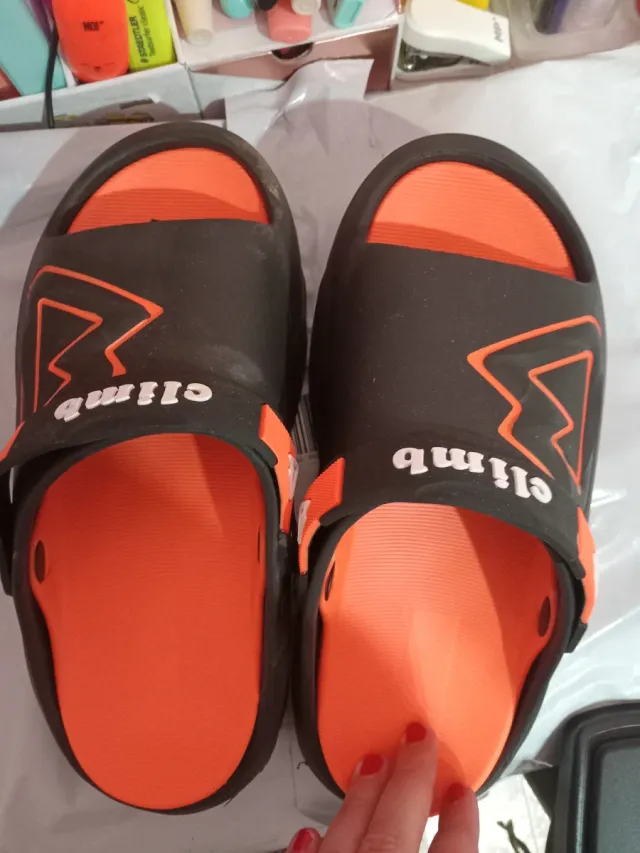 Chanclas Climb Negras y Naranja
