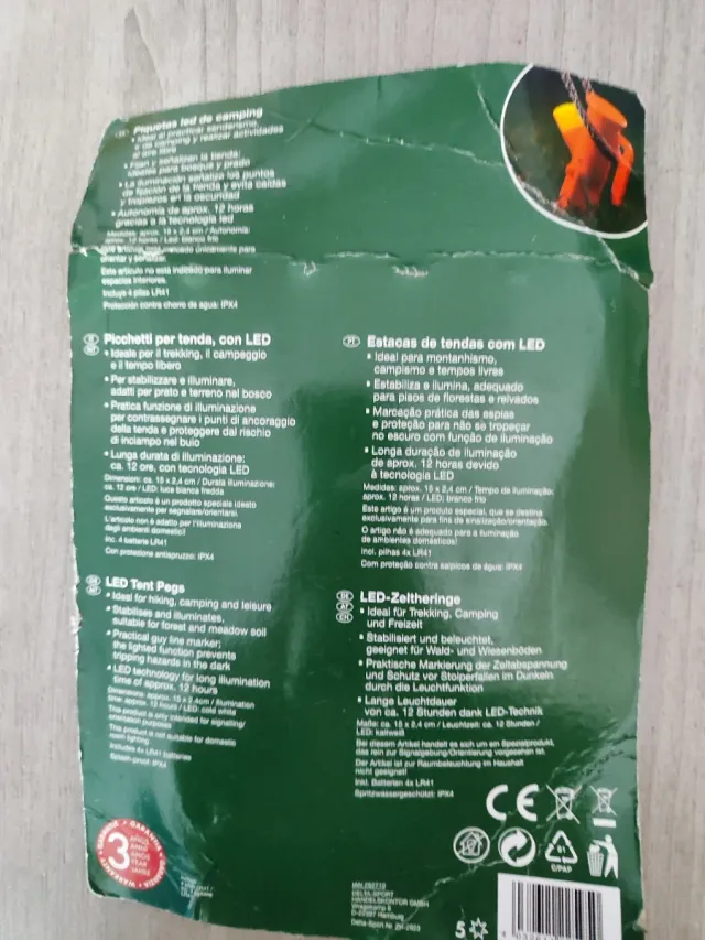 4 Piquetas LED Crivit para Camping